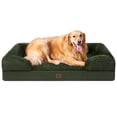 thumbnail image 1 of Cama ortopédica para perros EHEYCIGA, impermeable, espuma viscoelástica XL, verde oscuro, 1 of 9