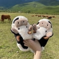 thumbnail image 4 of Adult cotton slippers cow slippers ladies warm plush slippers animal slippers, 4 of 5