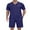 01-Navy Blue, variant on GIRUNS Mens Pajamas Sets Summer Sleepwear Modal Soft Loungewear Short Sleeve and Shorts 2 PCS PJ Sets Black L
