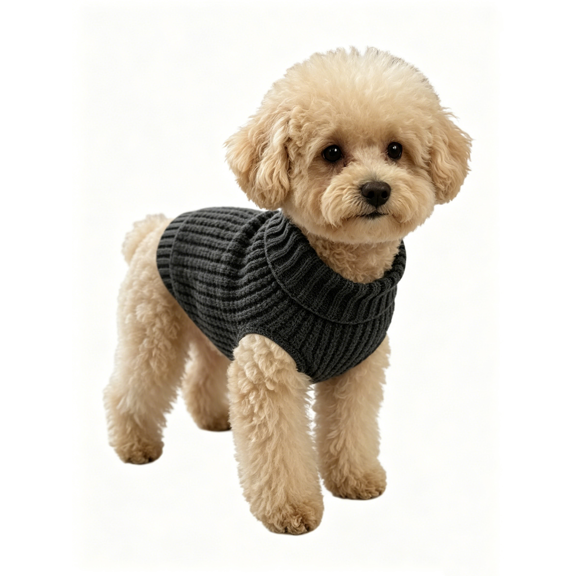 Zynoxe Small Dog Sweater Warm Comfy Knit Ribbed Winter Sweaters Solid Color Turtleneck Winter Clothes