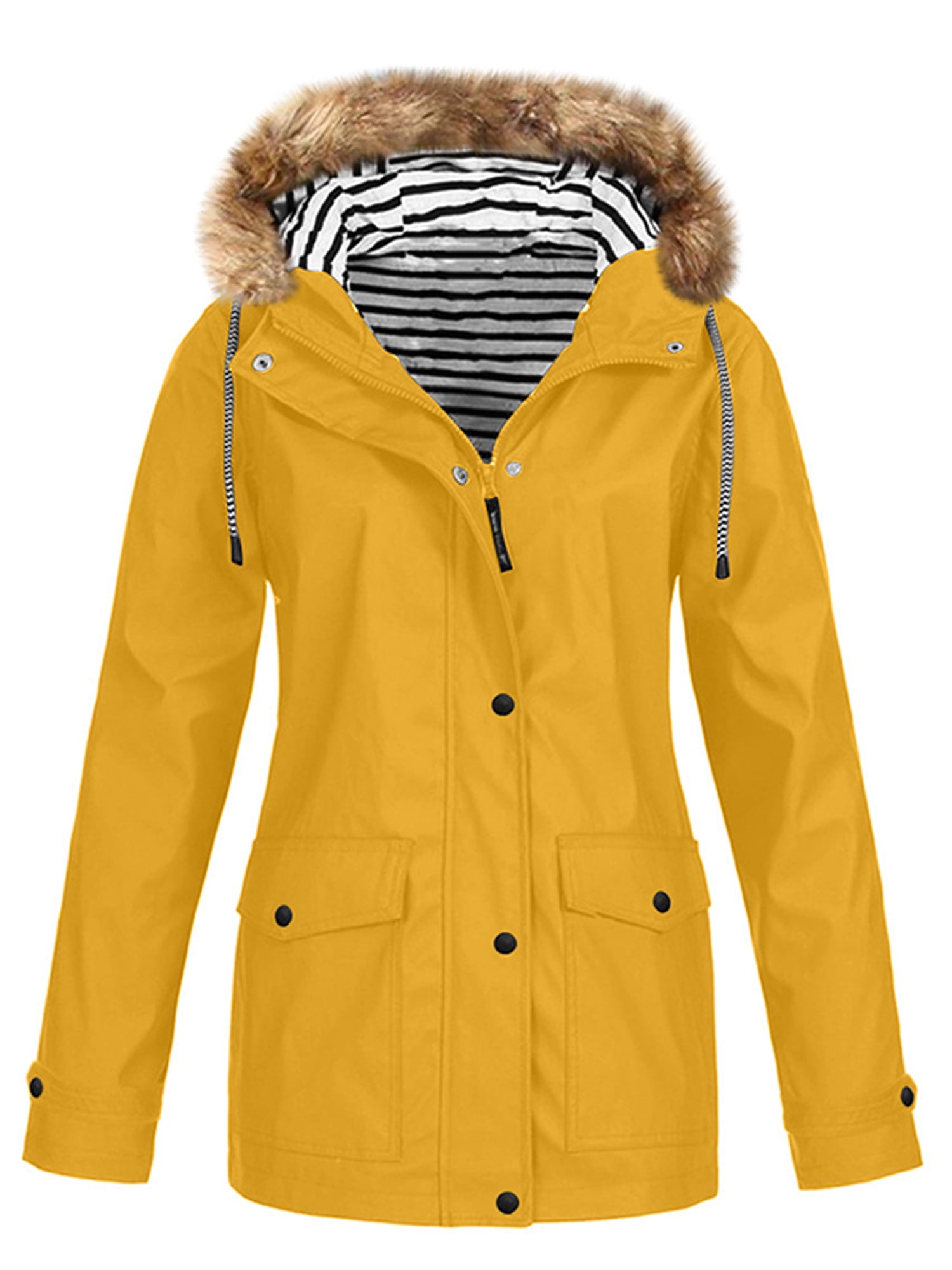 Sayhi Men Winter Thicken Hooded Fleece Single Breasted Trench Parka Coat