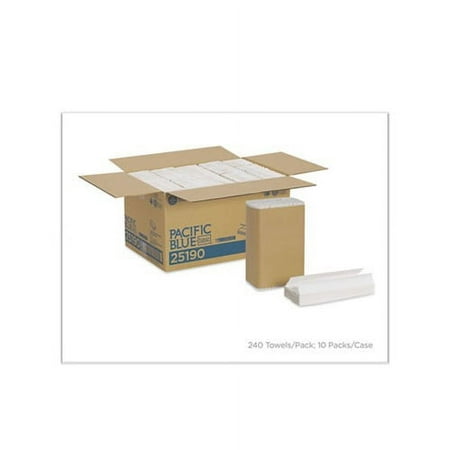 Georgia-Pacific Blue Basic C-Fold Paper Towel 10 1/4 x 13 1/4, White,240/Pack, 10 PK/CT