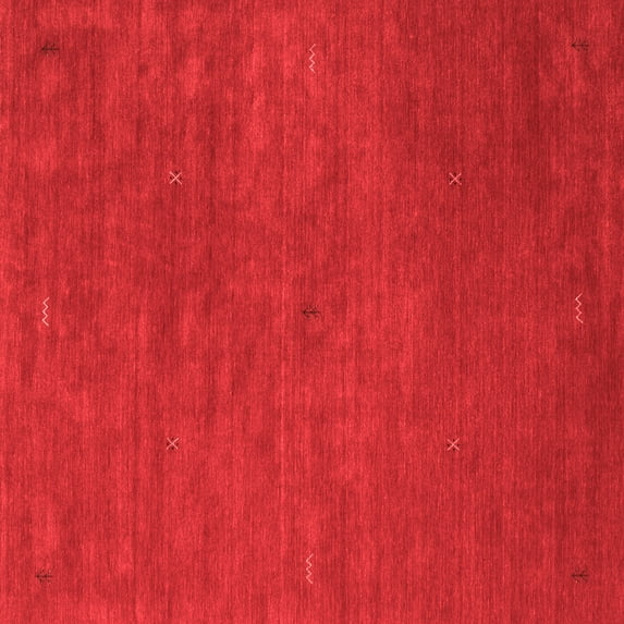 Ahgly Company Indoor Square Abstract Red Contemporary Area Rugs, 3' Square