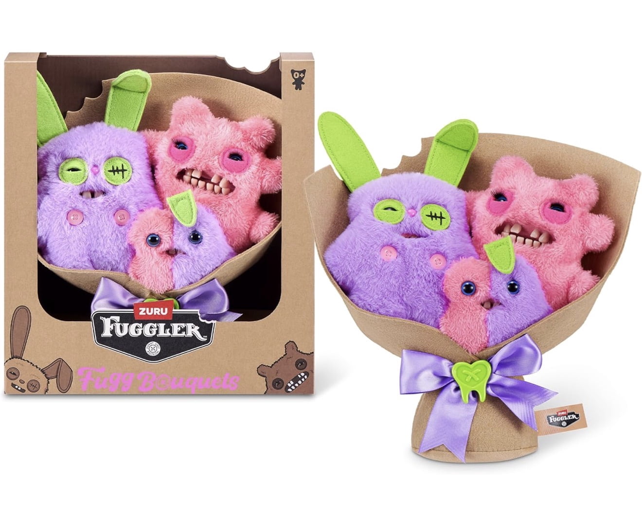 Fuggler Bouquets Funny Ugly Monster Designs Plush Full Set of 3