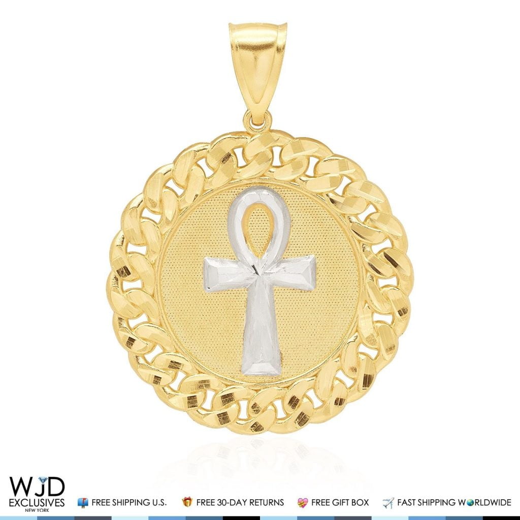 Wjd Exclusives 10k Solid Yellow And White Gold Egyptian Ankh Religious Charm Circle Pendant 2 Com - White Gold Egyptian Pendants Wjd Exclusives 10k Solid Yellow And White Gold Egyptian Ankh Religious Charm Circle Pendant 2 Com - White Gold Egyptian Pendants