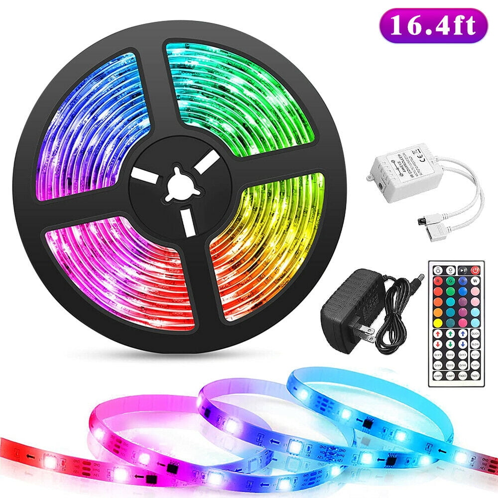 16FT Flexible 5050 RGB LED SMD Strip Light Remote Fairy Lights Room TV Party Bar 