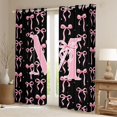 thumbnail image 2 of Manfei Cute Pink Letter M Monogrammed Blackout Curtains Set of 2 (52x84 Each) for Kids Girls,Polka Dots Ribbon Bowtie Window Curtains for Teens,Lightweight Room Decor, 2 of 6