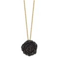 thumbnail image 2 of Auriga Fine Jewelry Lacquer Dipped Black Real Rose with Gold-tone Necklace for Women 18", 2 of 7