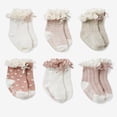 thumbnail image 1 of Calcetines para Bebé Elegantes Paquete de 6 Rosados Antideslizantes, 1 of 1