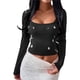 thumbnail image 1 of Camisetas de Larga para Mujer, Tops Cortos, Moda de Otoño, Cuello Cuadrado, Camisetas Básicas para Salir, Ropa Y2K Negro M, 1 of 8