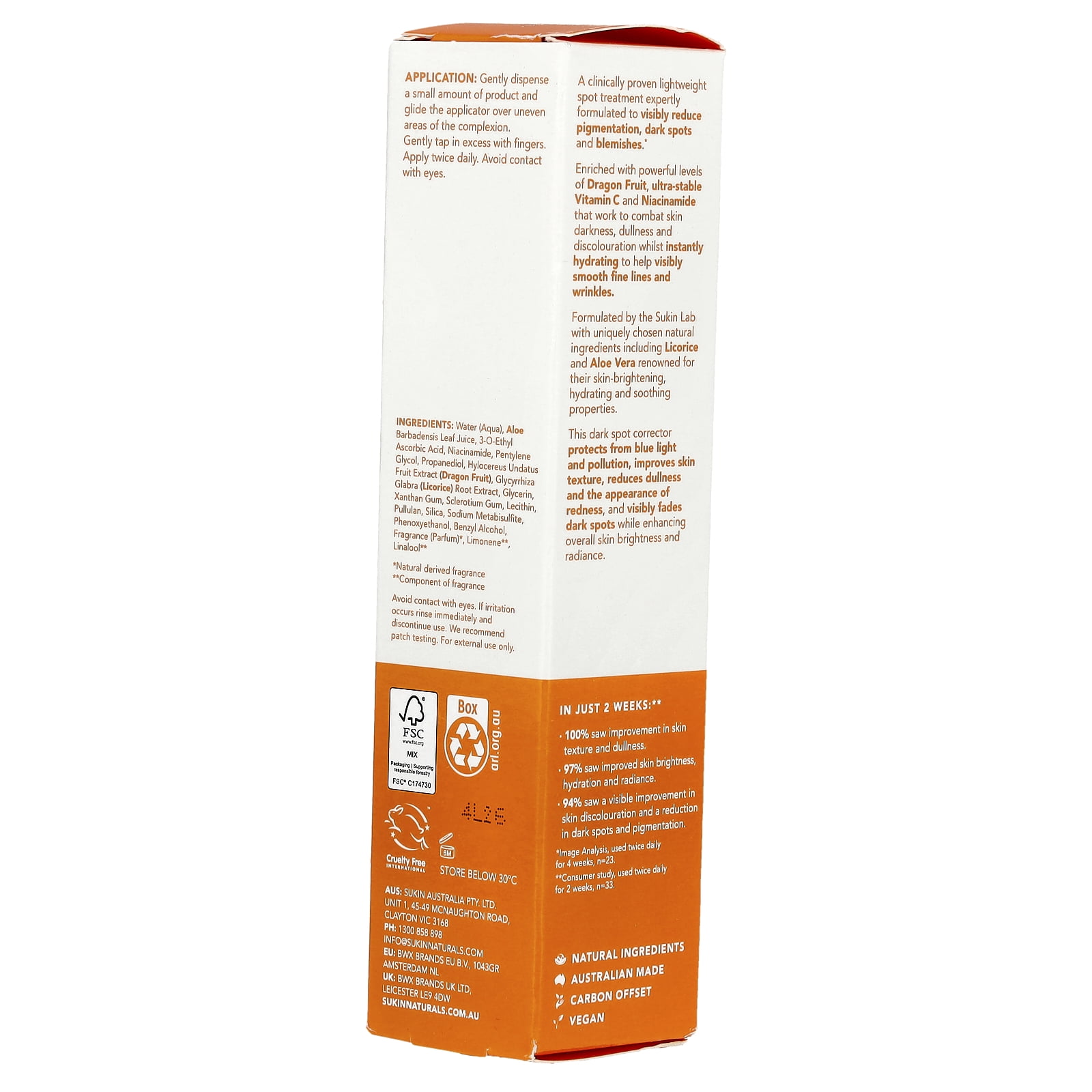 Sukin Glow Active-C, Vitamin C Dark Spot Corrector, 0.51 fl oz (15 ml)