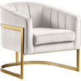 thumbnail image 1 of Meridian Furniture Carter Cream Velvet Accent Chair with Stainless Steel Base, 1 of 9