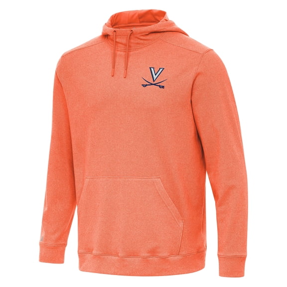 Men's Antigua Heather Orange Virginia Cavaliers Cloud Pullover Hoodie