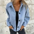 thumbnail image 2 of ShomPort Coats for Womens Long Sleeve Turndown Collared Button Business Casual Cardigans Solid Color Fall Winter Comfort Officewear, 2 of 6