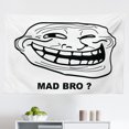 thumbnail image 1 of Humor Tapestry, Irritating Troll Face Man with Cynical Expression Oh Crap Famous Fun Image Print, Fabric Wall Hanging Decor for Bedroom Living Room Dorm, 2 Sizes, Black and White, by Ambesonne, 1 of 1