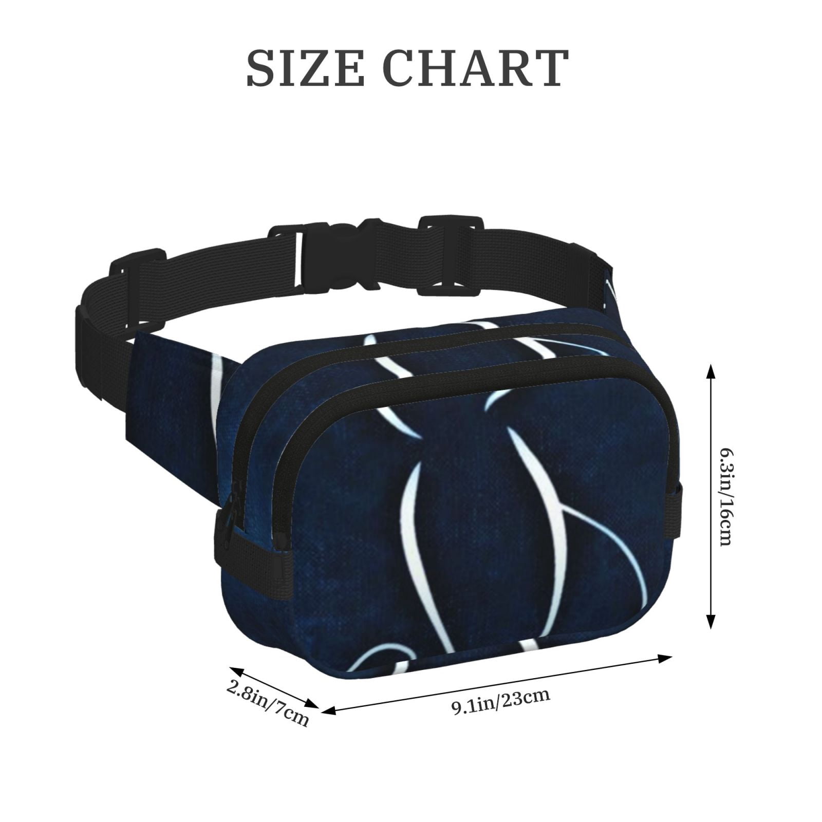 Picia Cat Sketch Print Square Double-Layer Waist Bag Mini Adjustable Waist Belt Bag Exercise Running Travel Hiking
