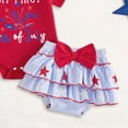 thumbnail image 5 of Infant Baby Girl Summer Clothes MY FIRST 4th of July Romper Top + Floral Skirt + Headband 3 Piece Sets Baby Girl Short Set 3 6 9 12 18 Months, 5 of 5