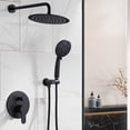 thumbnail image 6 of Wowow 9-Spray Patterns with 1.8 GPM 10 in. Wall Mount Rain Fixed Shower Heads in 10 in., Matte Black, 6 of 6