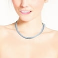 thumbnail image 4 of Chic Grey Double Ribbon & Chord Choker Necklace with Sterling Silver Clasp, 4 of 4