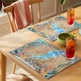 thumbnail image 4 of Jellyfish Coastal Placemats Set of 4 Summer Nautical Starfish Coral Brown Anchor Place Mats Indoor Wipeable Table Mats Washable Dining Table Placemats for Kitchen Holiday Party Home Decor 13x19 Inch, 4 of 9