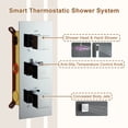 thumbnail image 6 of Boyel Living 12 inch Ceiling Mount Shower Head LED Light 3 Function Thermostatic Shower System with 6 Body Jets ,Chrome, 6 of 7