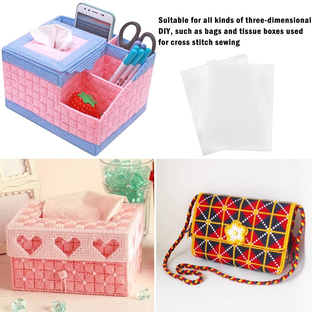 20Pcs Plastic Mesh Canvas Sheets for Embroidery, Acrylic Yarn Crafting, Knit and Crochet Projects (10.2 x 13.2 Inch)