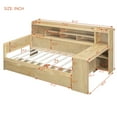 thumbnail image 6 of Euroco Wood Twin Size Daybed with Bookcase, Functional Shelves and Drawers for Bedroom, Natural, 6 of 12
