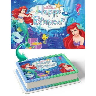 7.5 Inch Edible Cake Toppers – LITTLE MERMAID ARIEL FLOUNDER Themed  Birthday Party Collection of Edible Cake Decorations