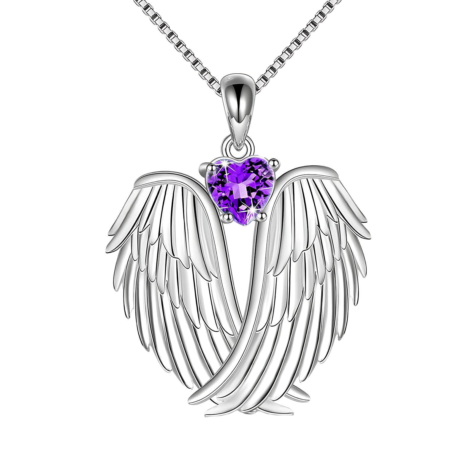 ネックレス・ペンダント wing bling 14k stay necklace SDJMa Sterling Silver Angel Wings Pendant and Birthstone