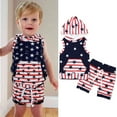 thumbnail image 2 of Coerni 4th of July Baby Boy Outfits Toddler Baby Clothes Cotton Sleeveless Hooded T-shirt USA Flag Shorts Summer Clothing Set, 2 of 9
