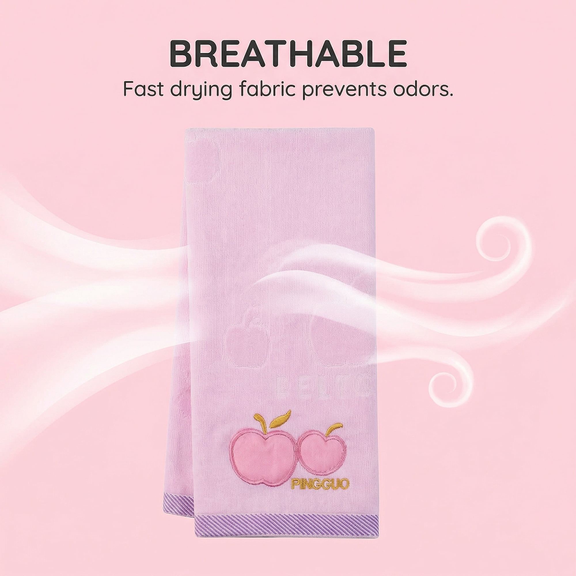 Unique Bargains Cartoon Embroidered 29" x 13" Soft Absorbent Hand Towels Pink 4pk