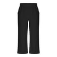 thumbnail image 5 of Plebaso Casual Capri Pants for Women Elastic Waist Wide Leg Cropped Pants Womens Summer Loose Trousers, 5 of 8
