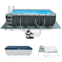 Intex 18Ft x 52In Ultra XTR Rectangular Frame Swimming Pool Kit with Canopy