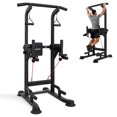 thumbnail image 1 of VEVOR Pull Up Bar, 330 LBS Power Tower Dip Station, Workout Dip Station with H-Shaped Stable Base & Back Pad, Adjustable 12 Level Height Free Standing Chin Up Bar for Back, 4-Level Adjustable Back Pad, 1 of 9