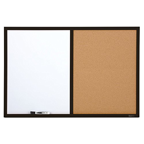 Quartet Dry Erase Board & Cork Board Combination, 2 x 3 Feet, Whiteboard & Corkboard, Black