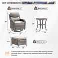 thumbnail image 2 of Planntonneo 5 Pieces Wicker Patio Furniture Set-2 Swivel Rockers with 6-inch Thick Cushions, 2 Ottomans and Rattan Table, Outdoor Conversation Set for Garden Porch Backyard, Grey/Beige, 2 of 12