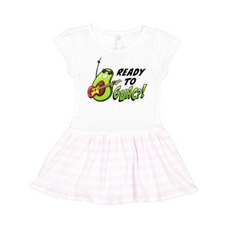 

Inktastic Ready to Guac! with Avocado Playing Guitar Gift Toddler Girl Dress