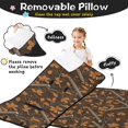 thumbnail image 3 of Camo and Branch Brown Pattern Teens Toddler Nap Mat with Pillow, Sleeping Mat Bag for Preschool Daycare 60"x20", 3 of 6