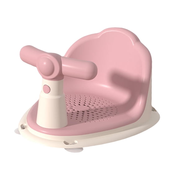 Silla de ducha para bebés, silla de asiento de baño con asa desmontable, taburete de ducha portátil, asiento de baño para recién nacidos para niños, Rosa