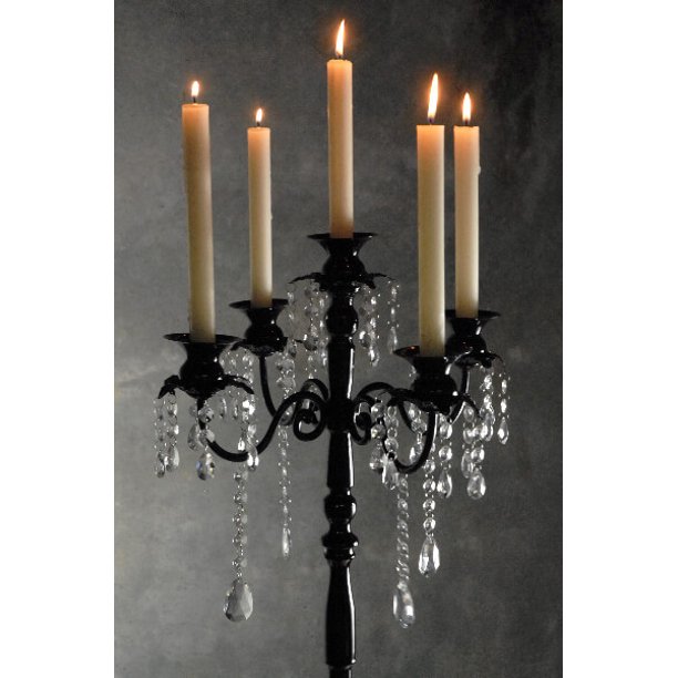 2 Pieces of Black Candelabra with Hanging Crystals 32 inches Walmart