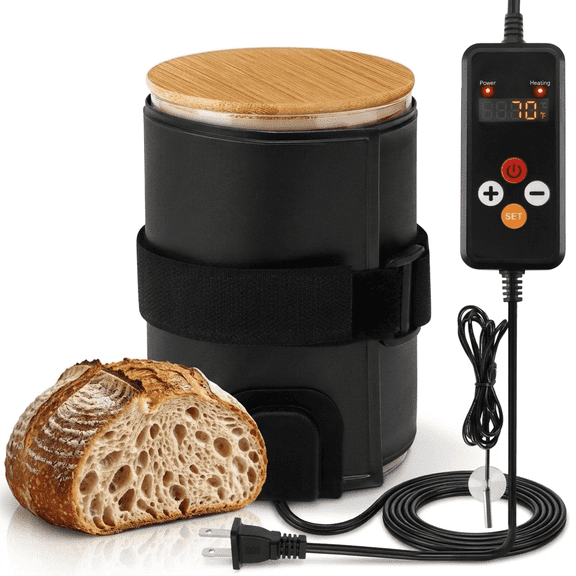 Sourdough Starter Warmer Wrap Sourdough Starter Jar Heat Wrap with Temperature Control 41°F to 113°F and 24H Timer Dough Bread Warmer for Kitchen Baking Fermentation