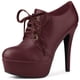 thumbnail image 1 of Botines de tacón alto con plataforma y cordones para mujer Borgoña 40, 1 of 6