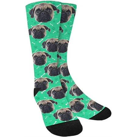 

Custom Dog Face Socks Personalized Pet Photo Picture on Socks Crew Socks Dad Gift for Men Women