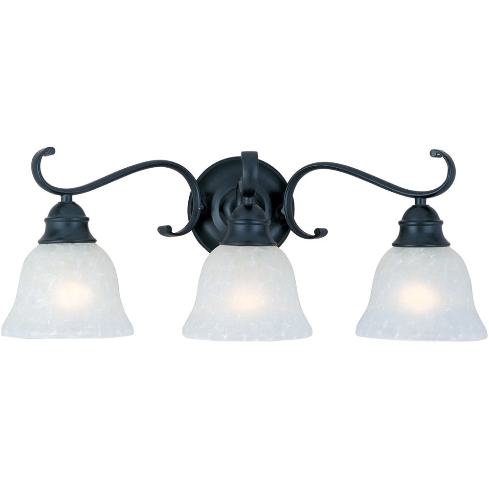 Bathroom Vanity 3 Light Bulb Fixture With Black Finish Iron Material
