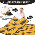 thumbnail image 3 of Dachshund Dog Paw Print Yellow Pattern Teens Toddler Nap Mat with Pillow, Sleeping Mat Bag for Preschool Daycare 60"x20", 3 of 6