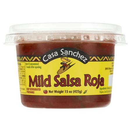 Casa Sanchez Fresh Produce, Refrigerated Mild Salsa Roja, 15 oz Tub