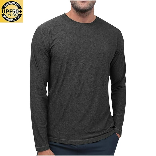 Pisexur Men's UPF 50+ Sun Protection UV SPF Shirts Long Sleeve Lightweight Quick Dry Swim T-Shirts Rash Guard Cool and Breathable Mens Sun Protection Shirts