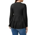 thumbnail image 3 of INSPIRE CHIC Womens Nursing Top Ruffle Pleated Long Sleeve Tunic Rayon Postpartum Breastfeeding Shirt Pregnancy Clothes S Black, 3 of 6