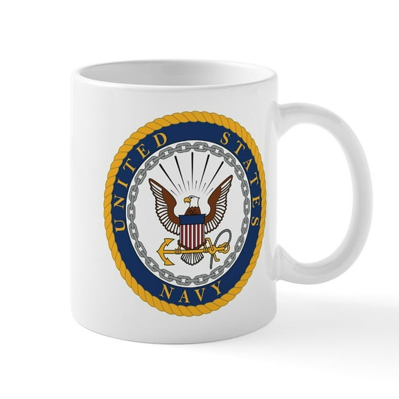 CafePress - United States Navy Emblem Mug - 11 oz Ceramic Mug - Novelty Coffee Tea Cup