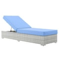 thumbnail image 2 of Modway Convene Rattan Weave Outdoor Patio Chaise in Light Gray/Light Blue, 2 of 8